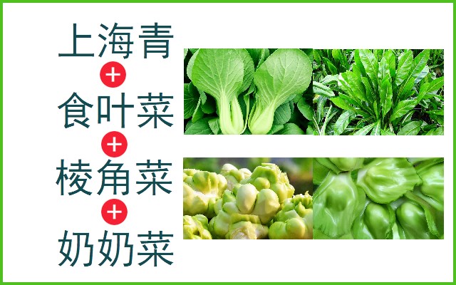 上海青+食叶菜+棱角菜+奶奶菜