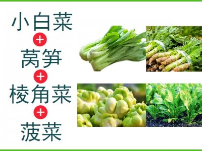 小白菜+莴笋+棱角菜+菠菜（5kg生鲜装）