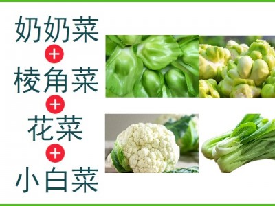 奶奶菜+棱角菜+花菜+小白菜（5kg生鲜装）